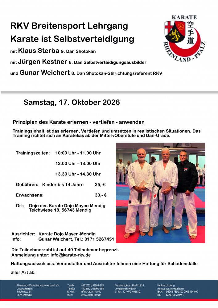 RKV Breitensport Lehrgang in Mendig